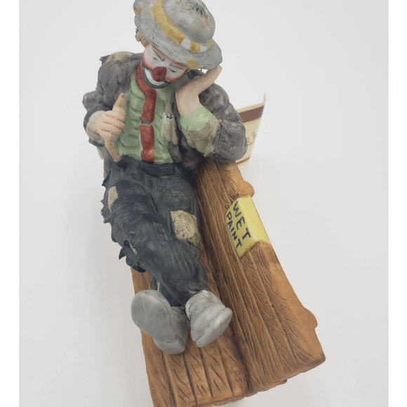 Flambro Wet Paint Emmett Kelly Clown Figurine with COA - Picture 5 of 12